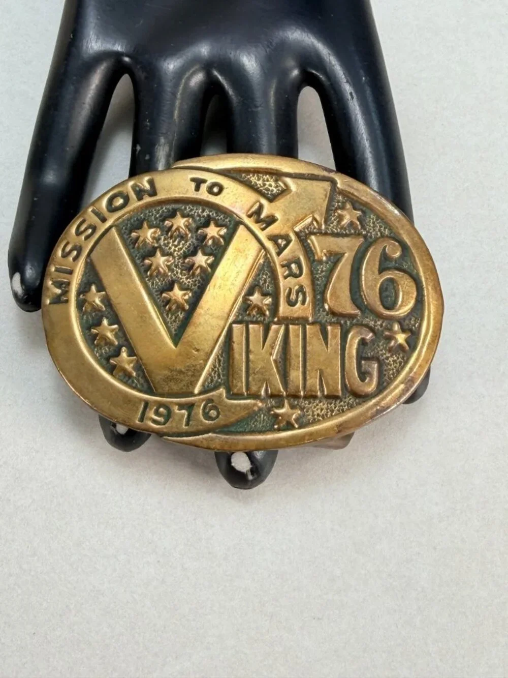 Solid Bronze Mission To Mars 1976 Viking Art Newcomb Belt Buckle Vintage